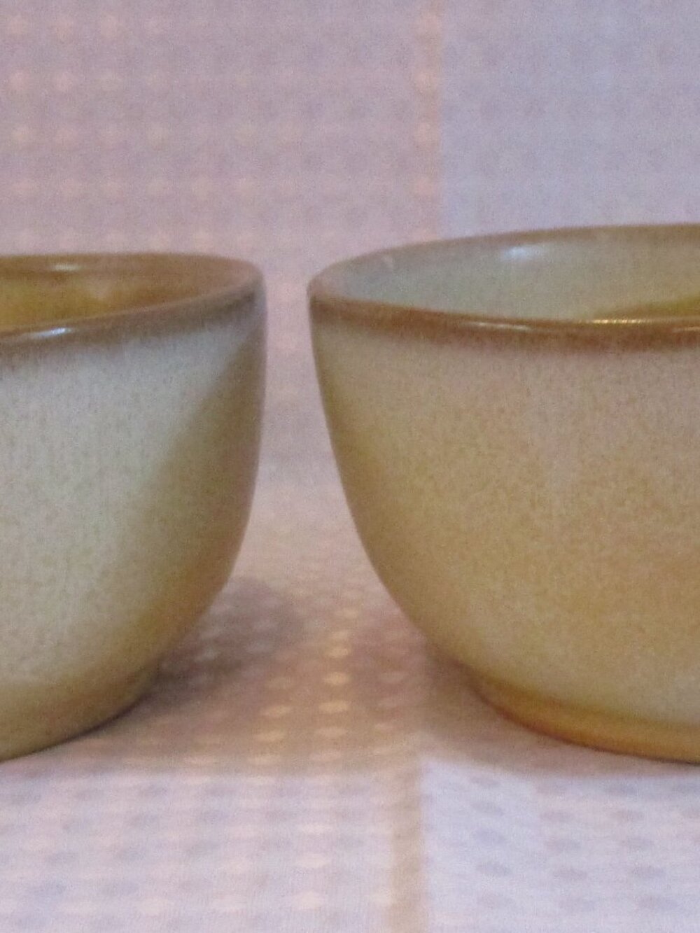 Vtg (2) of Frankoma Pottery 4SC Desert Gold Square Handled Soup Mugs Made in USA